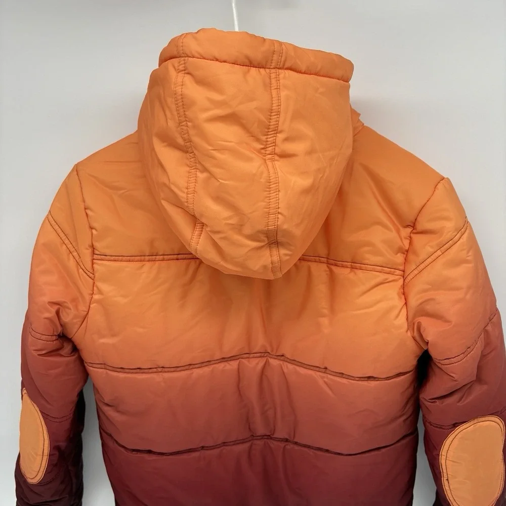 Cat & Jack Rare Goose Down Hooded Puffer Jacket Fur Lined Elbow Pads Youth XL 16